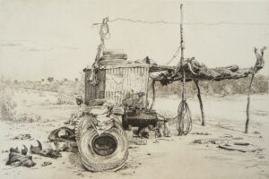 Etching of a Tyre stop Rajasthan India